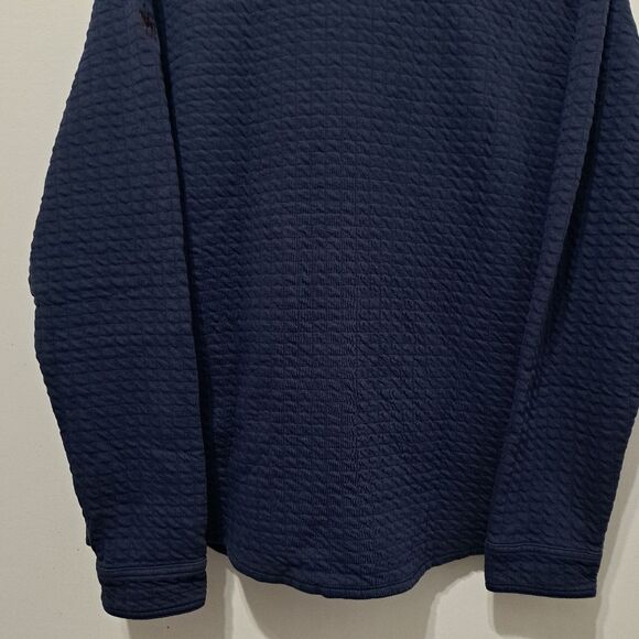 Peter Millar Navy Quad Quilted Knit Minimalist Preppy Button Down Jacket Large - Picture 16 of 16